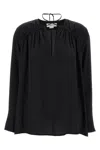 Victoria Beckham Gather Detail Tie Blouse With Gathered Shoulders