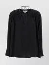 Victoria Beckham Gather Detail Tie Blouse With Gathered Shoulders