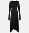 Victoria Beckham Long Sleeve Dress Asymmetric Hem Detail In Black