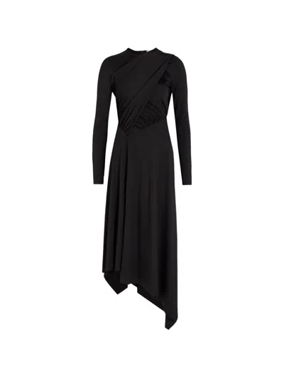 Victoria Beckham Gathered Asymmetric Midi Dress In Multi