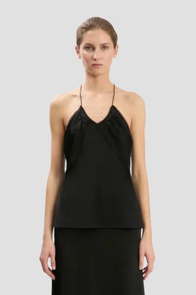 Victoria Beckham Gathered Halterneck Top In Black