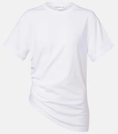 VICTORIA BECKHAM GATHERED COTTON JERSEY T-SHIRT