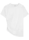 Victoria Beckham Asymmetrical White Cotton T-shirt  In White