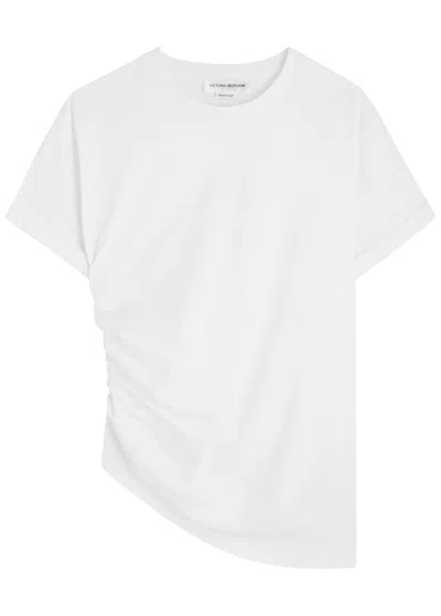 VICTORIA BECKHAM VICTORIA BECKHAM GATHERED COTTON T-SHIRT