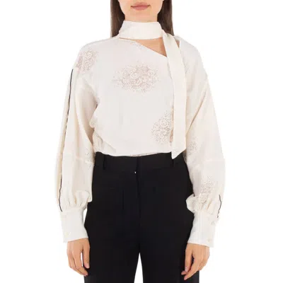 Victoria Beckham Gathered-detail Asymmetric Blouse In White