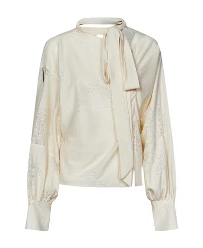 Victoria Beckham Gathered-detail Asymmetric Blouse In White