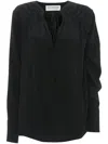 Victoria Beckham Gathered-detail Blouse In Black