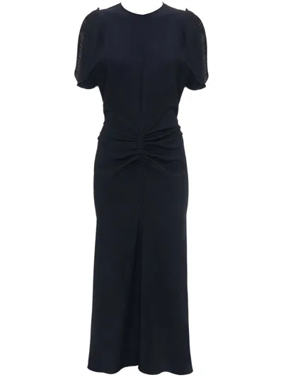 Victoria Beckham Ruched A-line Midi Dress In Black