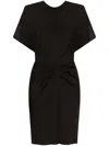 Victoria Beckham Gathered Waist Mini Dress In Black