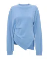 Victoria Beckham Gathered Side Sweater Iceberg In Blue