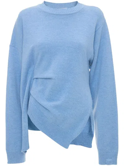 Victoria Beckham Gathered-detail Sweater In Blue