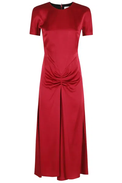 VICTORIA BECKHAM VICTORIA BECKHAM GATHERED DETAIL T-SHIRT MIDI DRESS