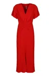 Victoria Beckham Fitted Waist Pleated Dress With V-neckline
