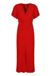 Victoria Beckham Fitted Waist Pleated Dress With V-neckline