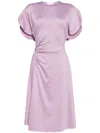 Victoria Beckham Gathered Stretch-jersey Midi Dress In Purple