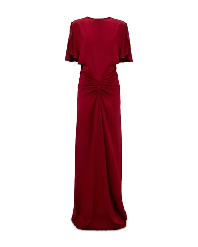Victoria Beckham Gathered Floor Length Gown In Red