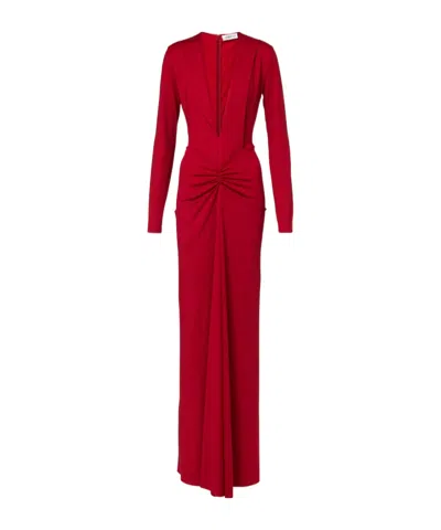 Victoria Beckham Gathered Gown In Red