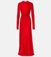 Victoria Beckham Gathered Jersey Maxi Dress In Red