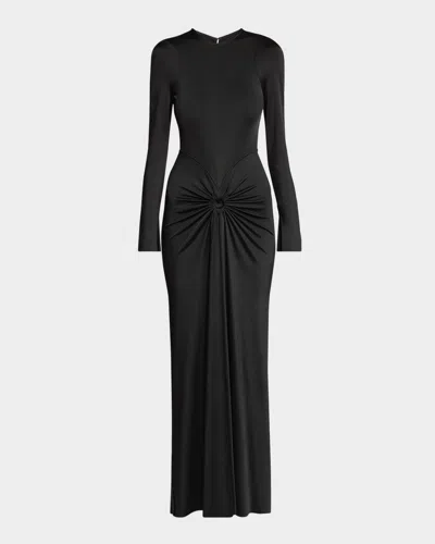 Victoria Beckham Open Back Gown With Gathered Circle Detail In Black