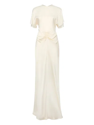 Victoria Beckham Gathered Maxi Dress In White