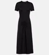 Victoria Beckham Womens Gathered Short-sleeve Stretch-woven Midi Dress Black In Black