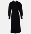Victoria Beckham Long-sleeve Polo Collar Midi Dress In Black