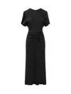 Victoria Beckham Gathered Waist Viscose Dress