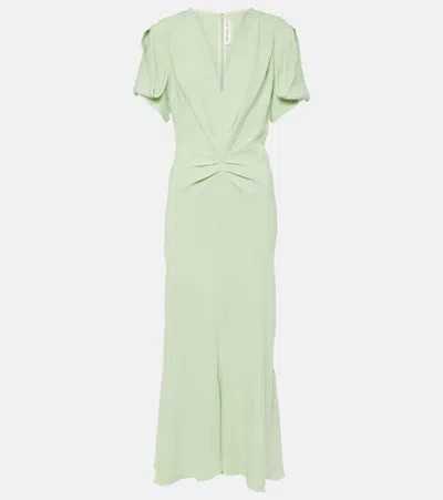 Victoria Beckham Gathered Midi Dress In Green