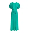 Victoria Beckham Gathered Waist Midi Dress In Green