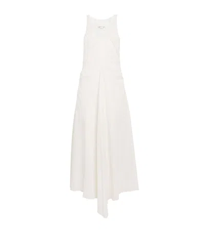 Victoria Beckham Gathered Racerback Maxi Dress In White