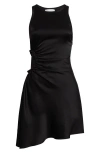 Victoria Beckham Womens Black Slash-neck Ruched Woven-midi Dress In Black