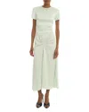 Victoria Beckham Gathered T-shirt Midi Dress In White