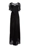 Victoria Beckham Gathered Tulle Gown In Black