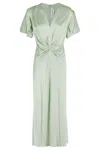 Shop Victoria Beckham Gathered V Neck Midi Dress