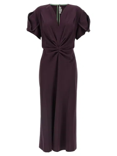 Victoria Beckham 'gathered V-neck Midi' Dress