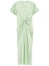 Victoria Beckham Women's Gathered V-neck Midi Dress In Green