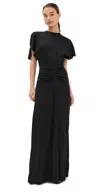 Victoria Beckham Womens Black Slim-fit Ruched Stretch-woven Maxi Dress In Black