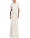 Victoria Beckham Gathered Waist Floor Length Dress In White