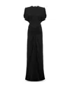 Victoria Beckham Gathered-waist Backless Satin Gown In Black