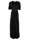 Victoria Beckham Black Gathered Waist Dress In Schwarz
