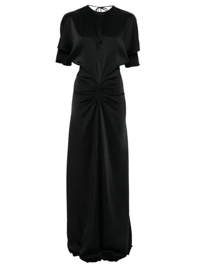 VICTORIA BECKHAM GATHERED-WAIST MAXI DRESS