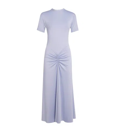 VICTORIA BECKHAM GATHERED WAIST MIDI DRESS