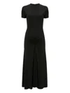 Victoria Beckham Womens Gathered Short-sleeve Stretch-woven Midi Dress Black In Black