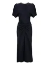 Victoria Beckham Waist Gathered Midi Dress With Ruched Detailing