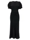 Victoria Beckham Womens Black Slim-fit Ruched Stretch-woven Maxi Dress In Black