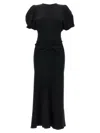 Victoria Beckham Womens Black Slim-fit Ruched Stretch-woven Maxi Dress In Black