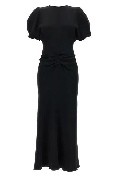 Victoria Beckham 'gathered Waist Midi' Dress In Black