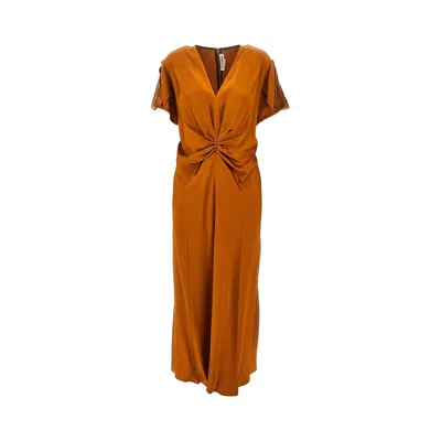 Victoria Beckham Womens Sunset Orange Ruched Regular-fit Woven Mini Dress
