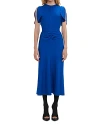 VICTORIA BECKHAM GATHERED WAIST MIDI DRESS