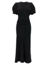 Victoria Beckham Womens Black Slim-fit Ruched Stretch-woven Maxi Dress